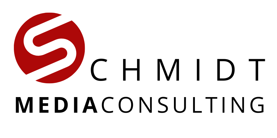 Logo von Schmidt Media Consulting mit schwarzer Schrift auf transparentem Hintergrund